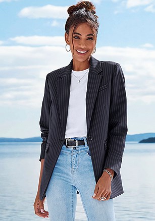 Pinstripe Oversized Blazer product image (X48392.NVIV.1)