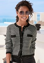 Link. tweed look cardigan (Product Display 9576) image - mobile.