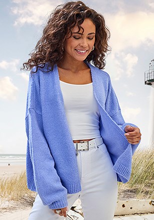 Cozy Open Front Cardigan product image (X48416.BL.1)