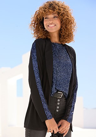 Sequin Detail Jacket product image (X48437.BKBL.1.1)