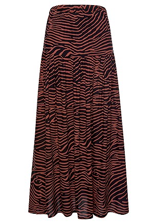 Strappy Back Short Sleeve Top, Animal Print Maxi Skirt product image (X50041ZE_3)