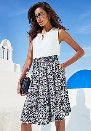 High Waisted Print Skirt product image (X50048.LITQ.1)