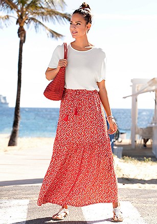 Floral Pattern Maxi Skirt product image (X50059.RDPR.1)