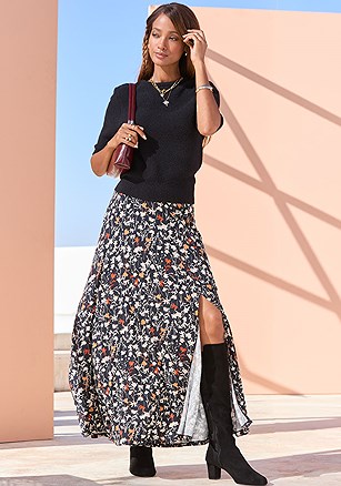 Side Slit Maxi Skirt product image (X50331.BKPR.5)