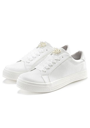 Pearl Embellished Sneakers product image (X60005.WH.CP)