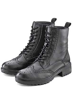 Detailed Combat Boots product image (X60041BK_1)