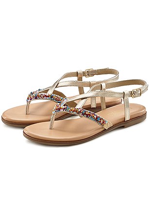 Strappy Beaded Sandals product image (X60056.GD_1)