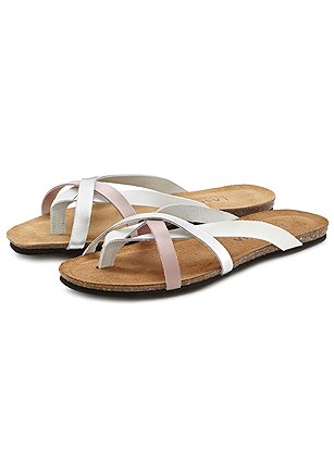 Strap Detail Leather Sandals product image (X60119.WHRS.1)