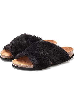 Faux Fur Slippers product image (X60121BK_1)
