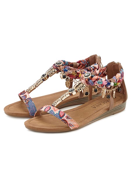 Rose Embellished Braided Sandals X60149 | LASCANA
