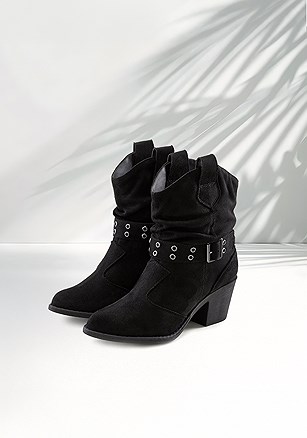 Faux Leather Booties product image (X60157.BK.1.B040926)