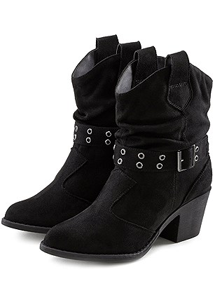 Faux Leather Ankle Boots product image (X60157.BK.1)