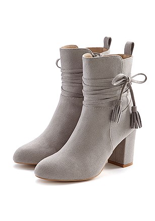 Faux Suede Ankle Boots product image (X60159.GY.1)