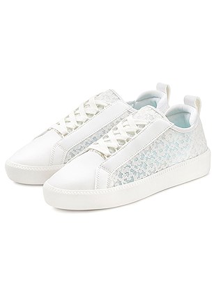 Sheer Lace Detail Sneakers product image (X60162.WH.1)