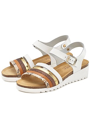 Strap Detail Wedge Sandals product image (X60164.WH.1)