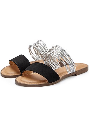 Metallic Strappy Sandals product image (X60185.BKSL.1)