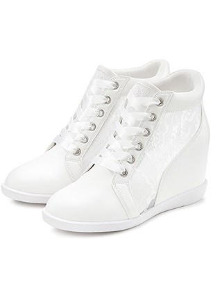 Lace Detail Wedge Sneakers product image (X60380.WH.1)