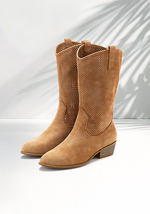 Faux Suede Cowboy Boots product image (X60409.CG.1.B4925)