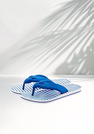 Striped Flip Flops product image (X60425.BLWH.1.B)