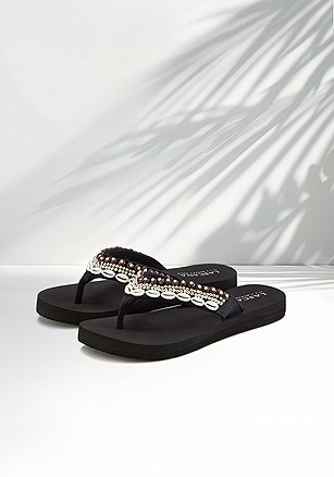 Shell Detail Flip Flops product image (X60427.BK.1.B)