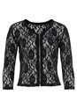 Black Floral Lace Zip Jacket X62002