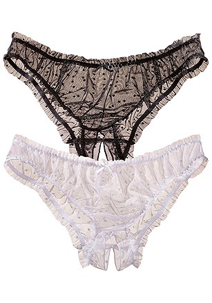 2 Pk Sheer Open Thongs product image (X62026.BKWH)