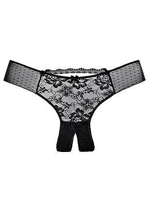 Flounce Detail Open Thong product image (X62316.BK.1)