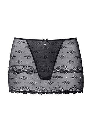 Lace Skirted Thong product image (X62318.BK.1)