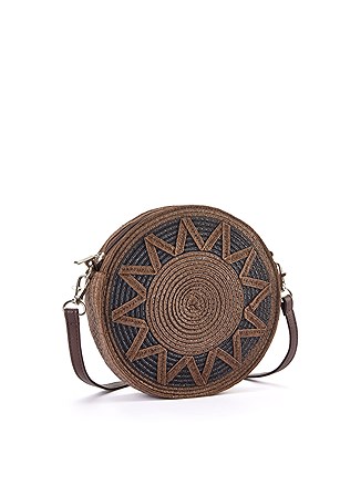 Woven Sun Round Bag product image (X63013BKBR)