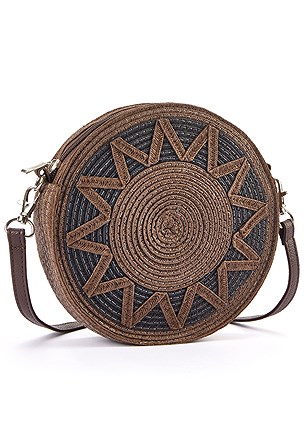 Woven Sun Round Bag product image (X63015BKBR-SS)