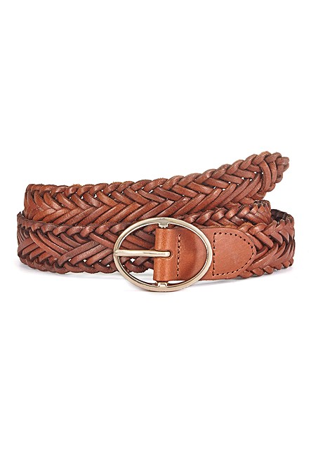 Cognac Woven Leather Belt X63020 | LASCANA