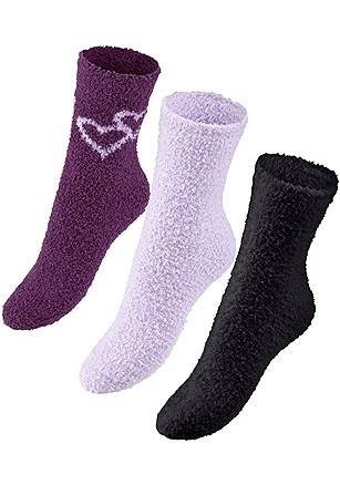 3 Pk Fuzzy Socks product image (X63082MUPR_4S)
