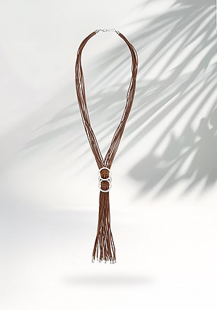 Fringe O-Ring Necklace product image (X63084.SLBR.1.B82725)