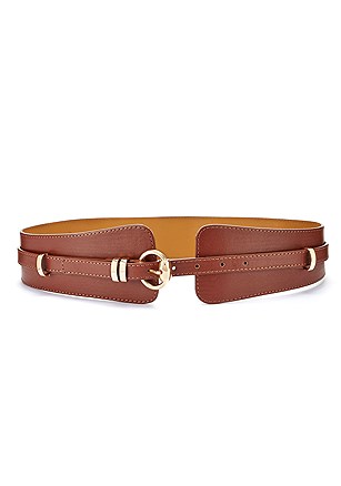 2-In-1 Faux Leather Waist Belt product image (X63085.BR.1)
