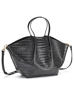 Faux Croc Leather Bag product image (X63098BK_1)