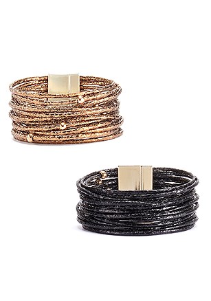 2 Piece Magnetic Bracelet Set product image (X63158.BKBR.1)