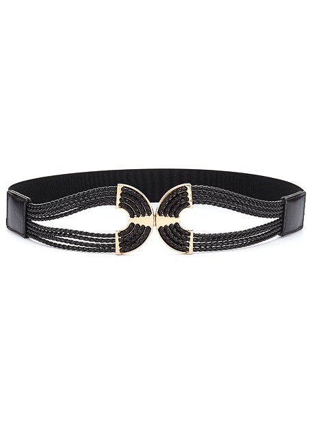 Black Symmetrical Buckle Waist Belt X63159 | LASCANA