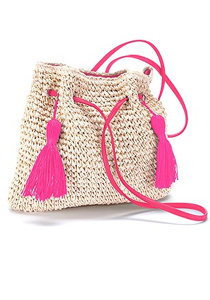 Tassel Raffia Handbag product image (X63162.BEPK.1)