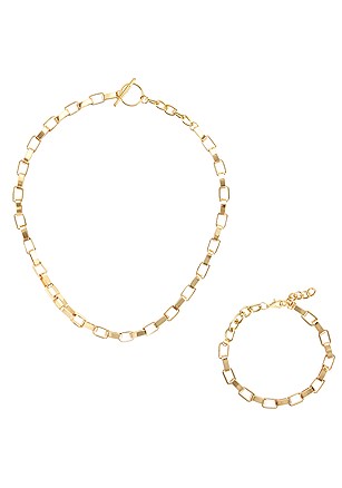 Chain Necklace & Bracelet Set product image (X63333.GD.1)