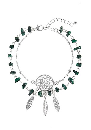 Layered Dreamcatcher Anklet product image (X63337.SL.1)