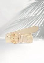 Link. leather trim woven belt (Product Display 9019) image - mobile.