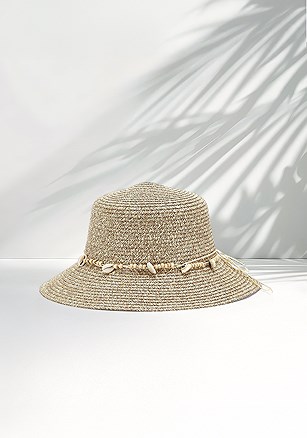 Shell Detail Straw Sun Hat product image (X63351.BE.1.B82725)