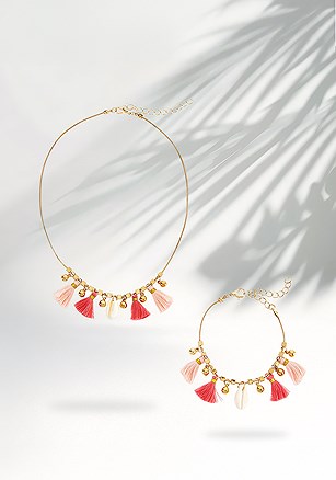 Tassel Necklace & Bracelet Set product image (X63356.GDPK.1.B82725)