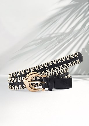 Contrast Embroidered Belt product image (X63372.BKBE.1.B)