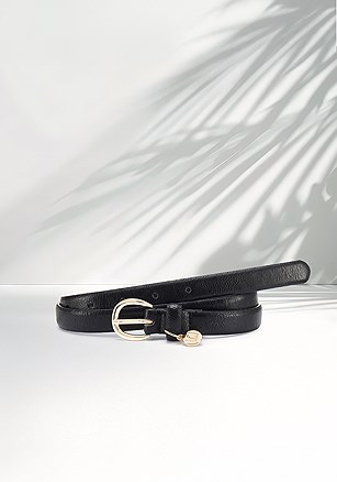 Faux Leather Skinny Belt product image (X63376.BK.1.1)