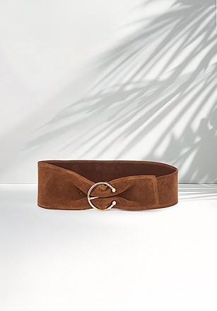 Wide Suede Waist Belt product image (X63377.CG.1.1)