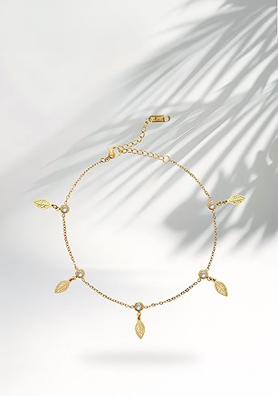 Rhinestone Charm Anklet product image (X63378.GD.1.B)