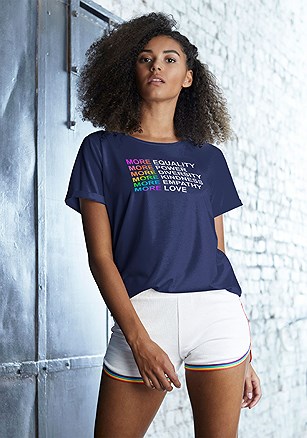 Pride Short Sleeve Top product image (X64014.DKBL.X37046.WHMU.2.2)