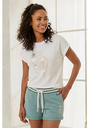 Side Stripe Lounge Shorts product image (X65004.MINT.1G)