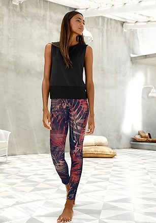 Palm Print Leggings product image (X65327.GYPR.1.INES.103025)